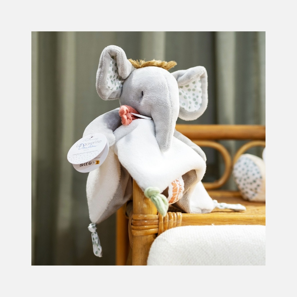 Doudou et Compagnie - Doudou Lapin Mouchoir - 12 cm - Bleu Marine - 0m+