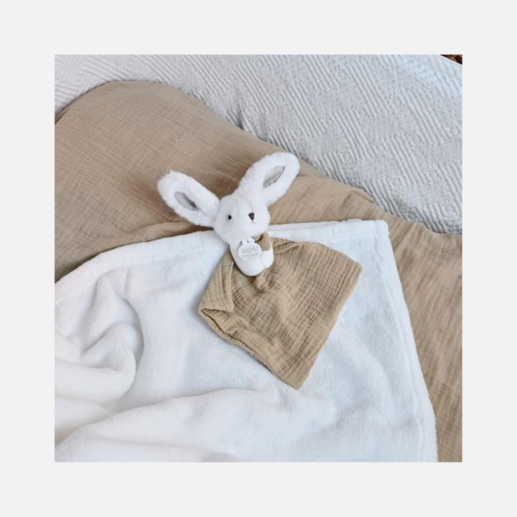 Doudou et Compagnie - Doudou & Plaid - Lapin - Happy Wild - 100 x 70 cm  - 0m+