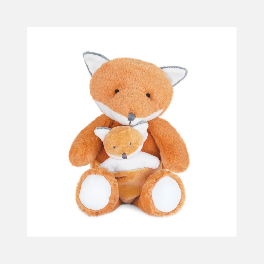 Doudou et Compagnie - Peluche Renard avec Bébé - 25 cm - 0m+ - Unicef