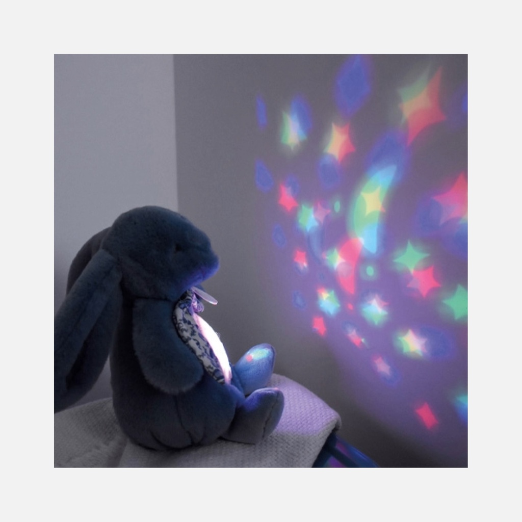 Doudou et Compagnie - Veilleuse Musicale & Projection Mur - Lapin - Rose Poudré - 0m+