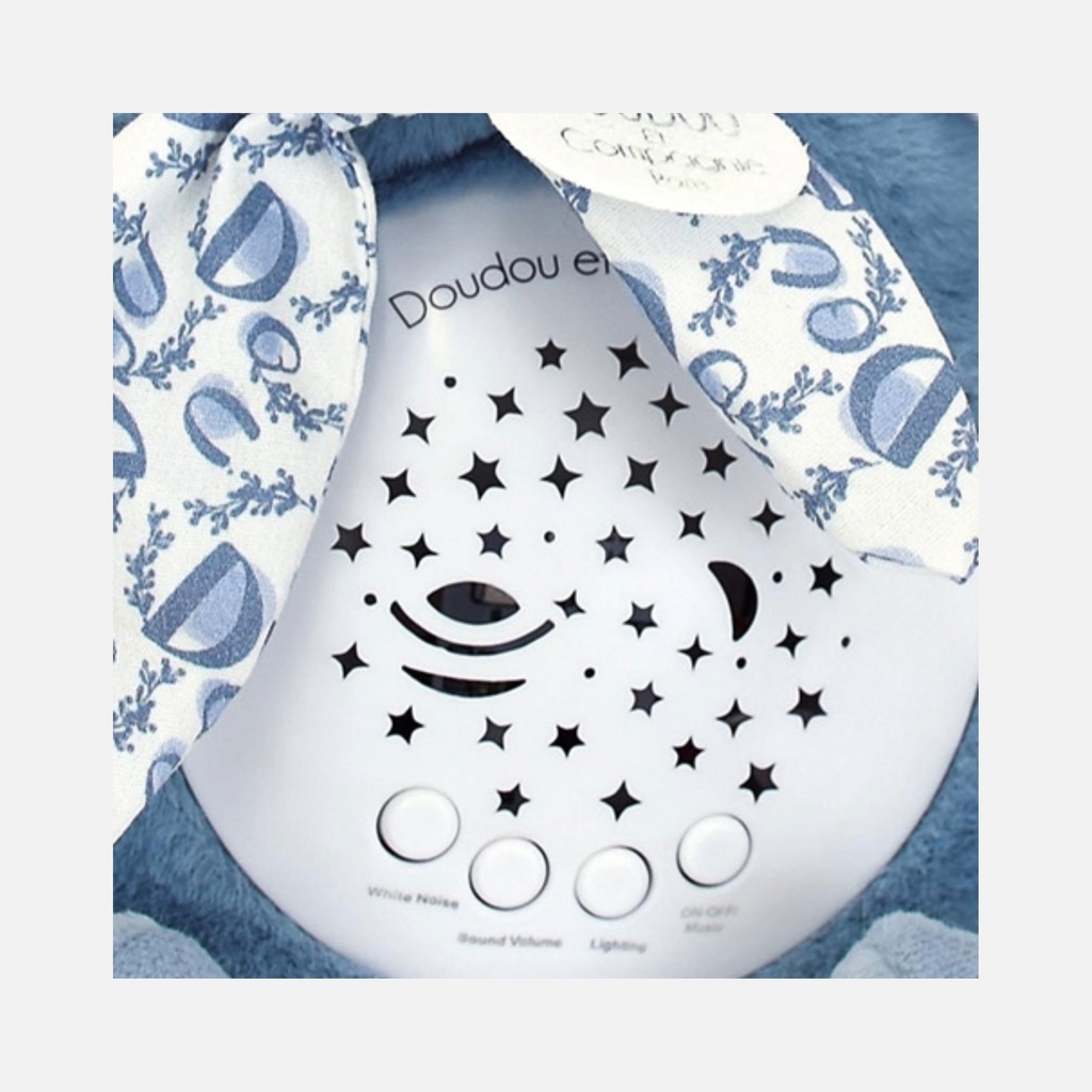Doudou et Compagnie - Veilleuse Musicale & Projection Mur - Lapin - Rose Poudré - 0m+