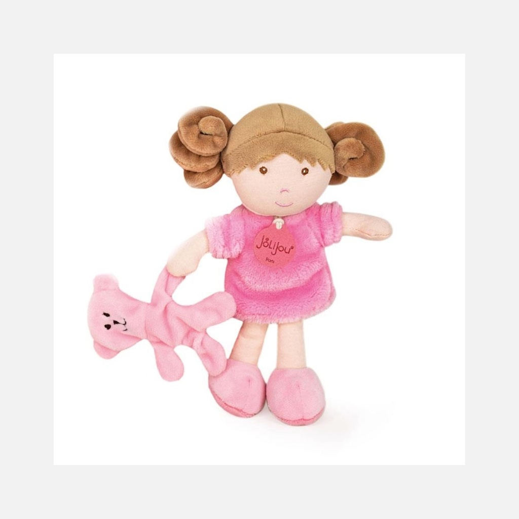 Jolijou - Poupée souple en tissu - Brune & Blanche - Ombelline - 26 cm - 0m+ (copie)
