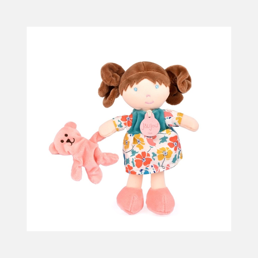 Jolijou - Poupée souple en tissu - Brune & Blanche - Ombelline - 26 cm - 0m+ (copie)