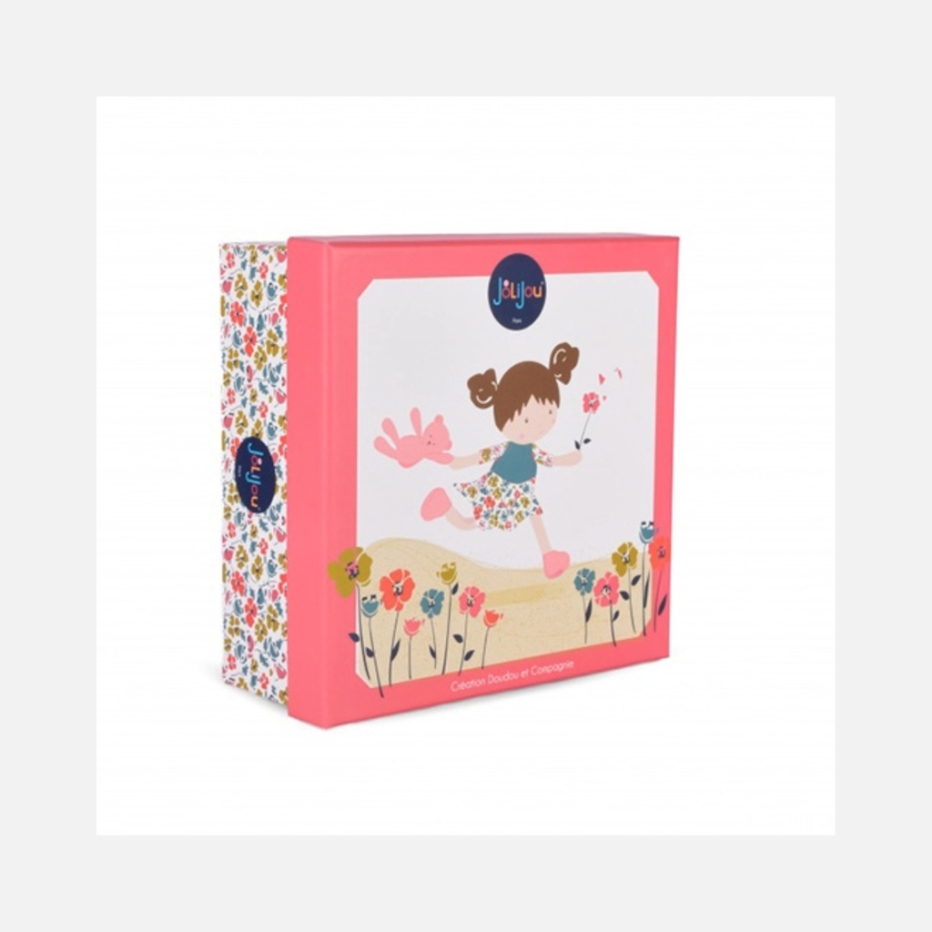 Jolijou - Poupée souple en tissu - Brune & Blanche - Ombelline - 26 cm - 0m+ (copie)