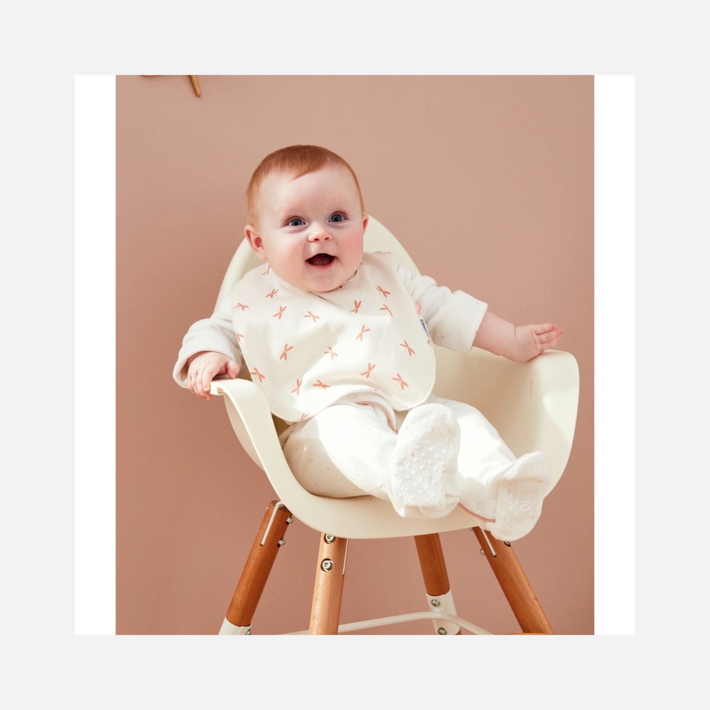 Noukies - Lot de 3 bavoirs en éponge & Jersey - Ecru/rose poudré - 0m+