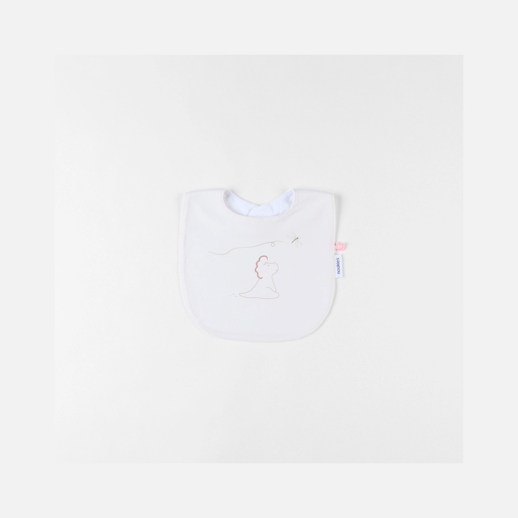 Noukies - Lot de 3 bavoirs en éponge & Jersey - Ecru/rose poudré - 0m+