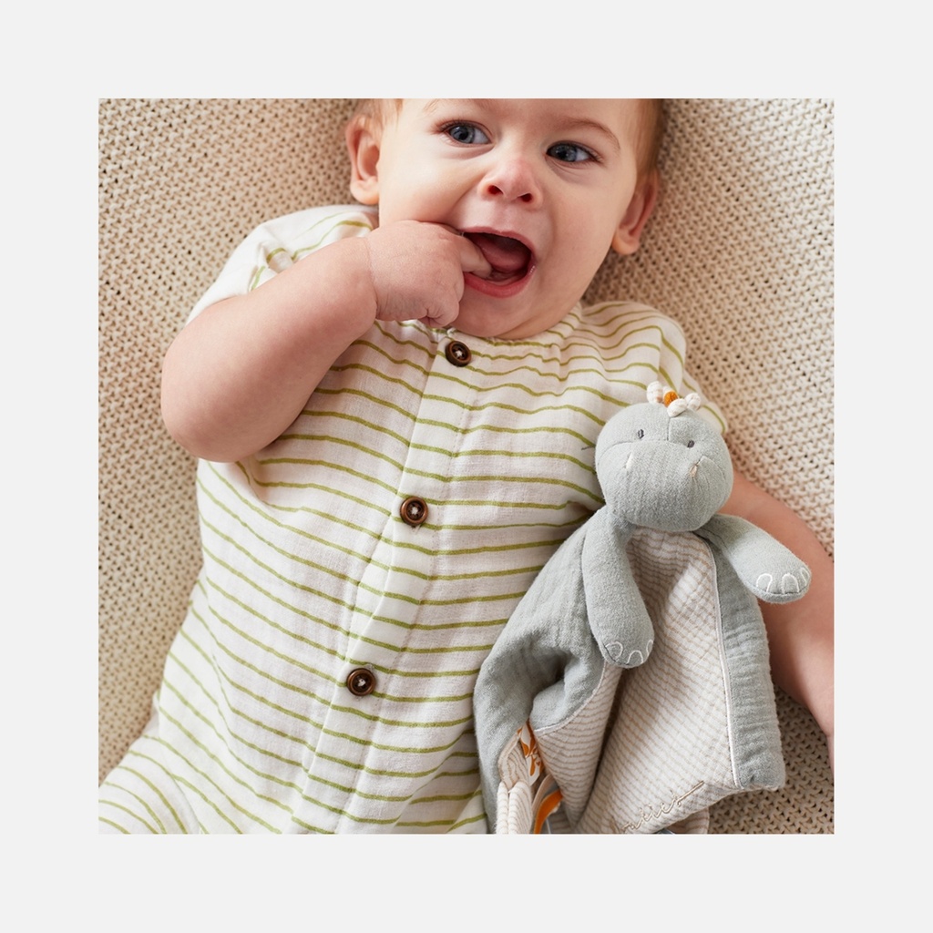 Noukie's - Doudou Stegi en mousseline BIO - Eucalyptus - 0m+