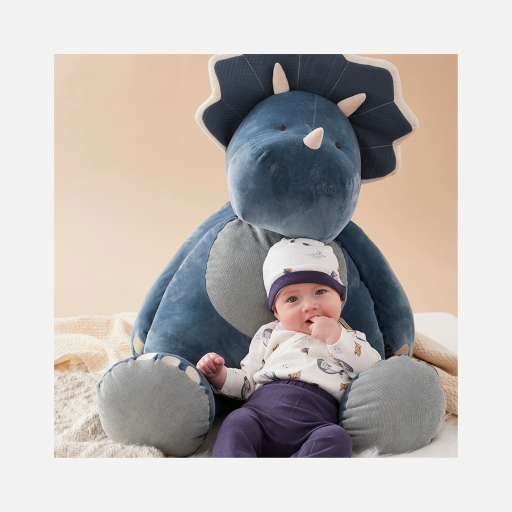 Noukie's - Peluche large Ops en Veloudoux - Bleu - 80cm - 0m+