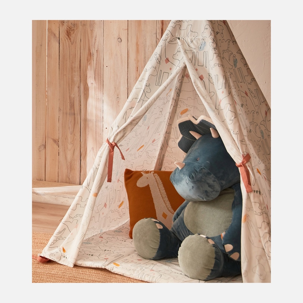 Noukie's - Peluche large Ops en Veloudoux - Bleu - 80cm - 0m+