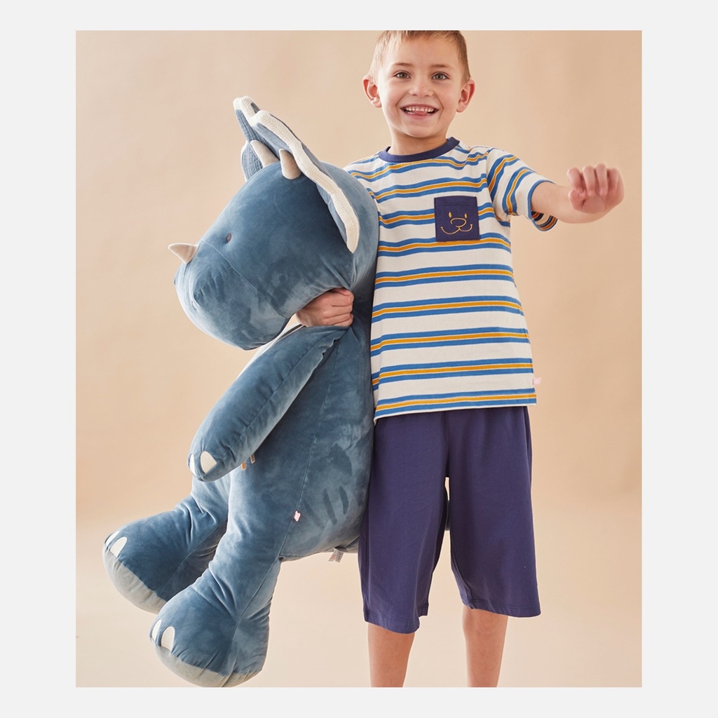 Noukie's - Peluche large Ops en Veloudoux - Bleu - 80cm - 0m+