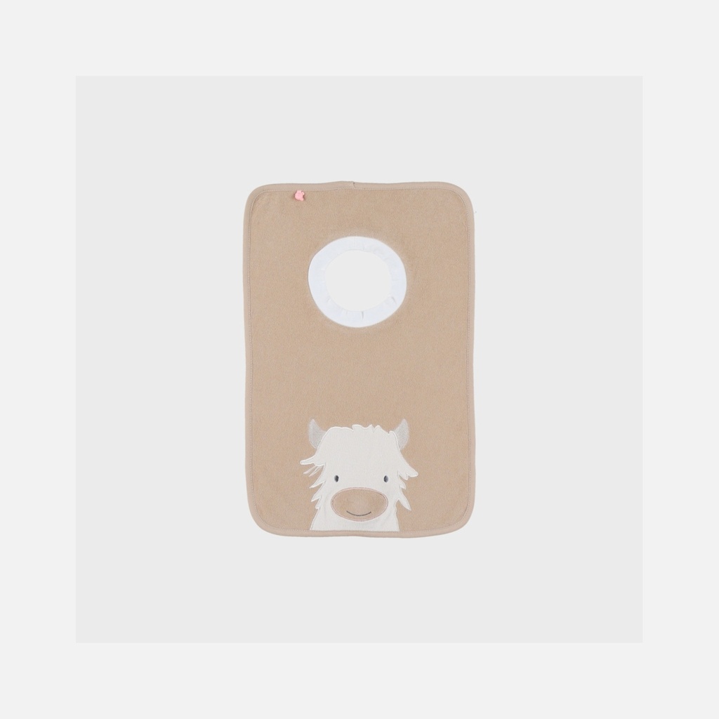 Noukie's - Set de 2 bavoirs en éponge - Orso & Fluffy - Beige & Kaki - 6m+
