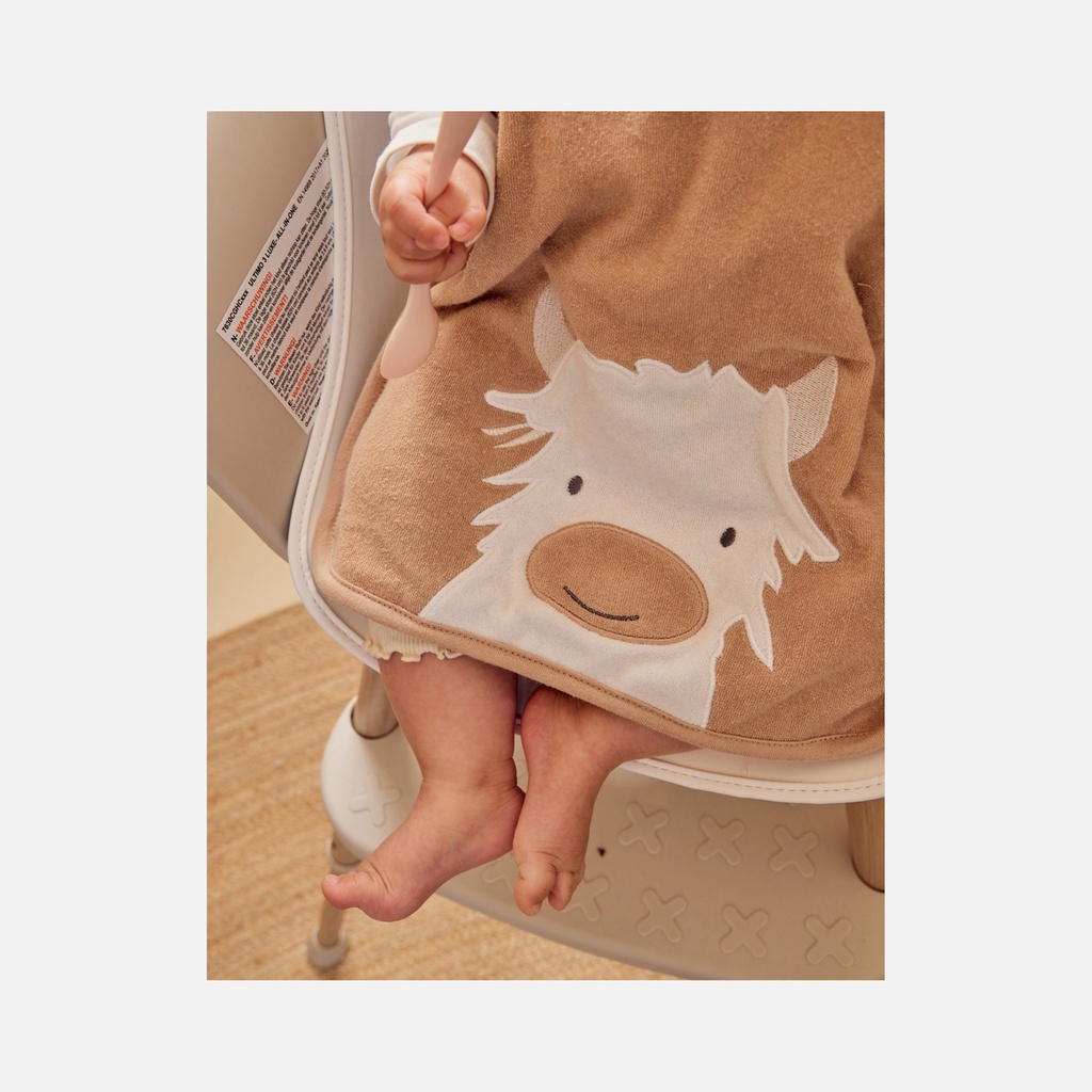 Noukie's - Set de 2 bavoirs en éponge - Orso & Fluffy - Beige & Kaki - 6m+