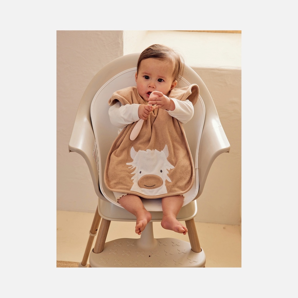 Noukie's - Set de 2 bavoirs en éponge - Orso & Fluffy - Beige & Kaki - 6m+