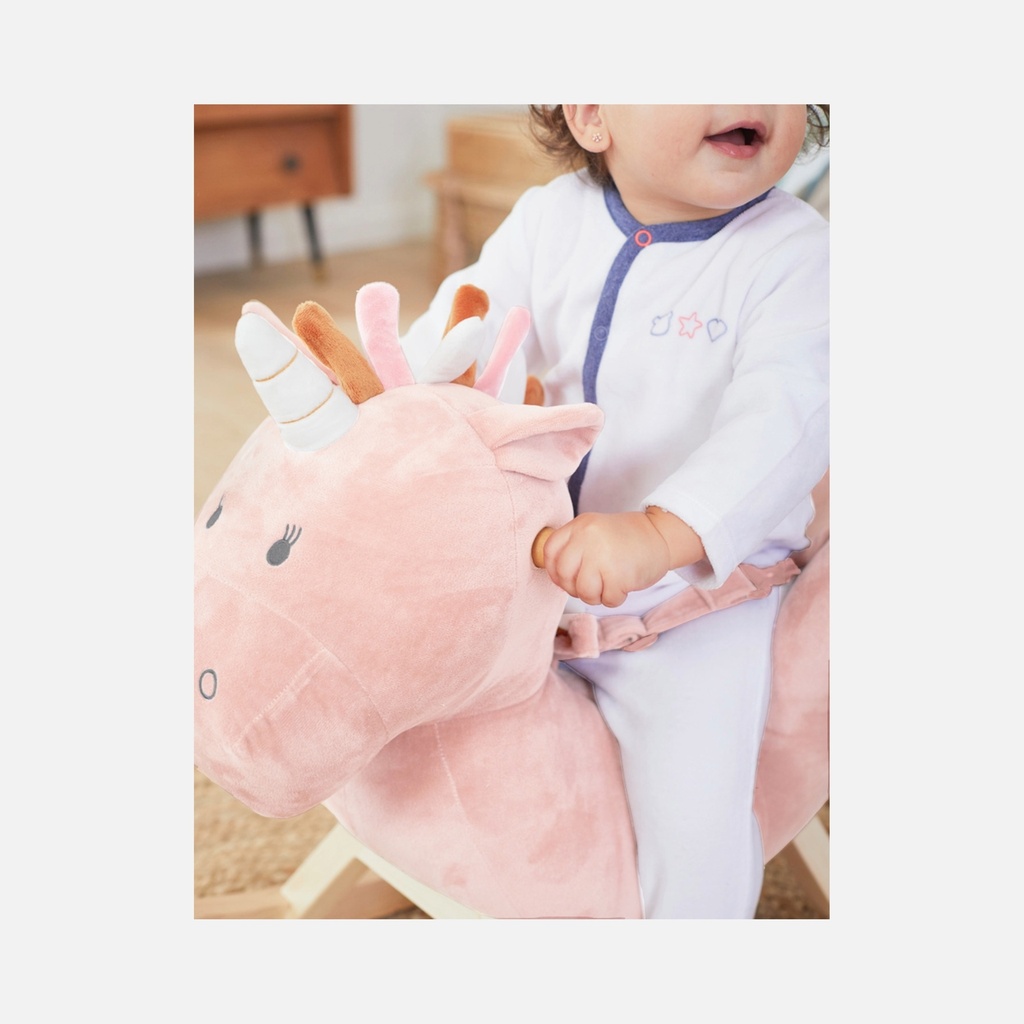 Noukie's - Bascule Lina la Licorne - Rose clair - 10m+