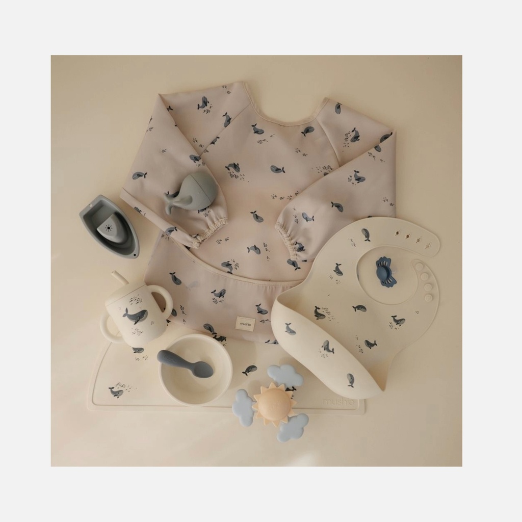 Mushie - Bavoir à manches longues - Bees - 6m+