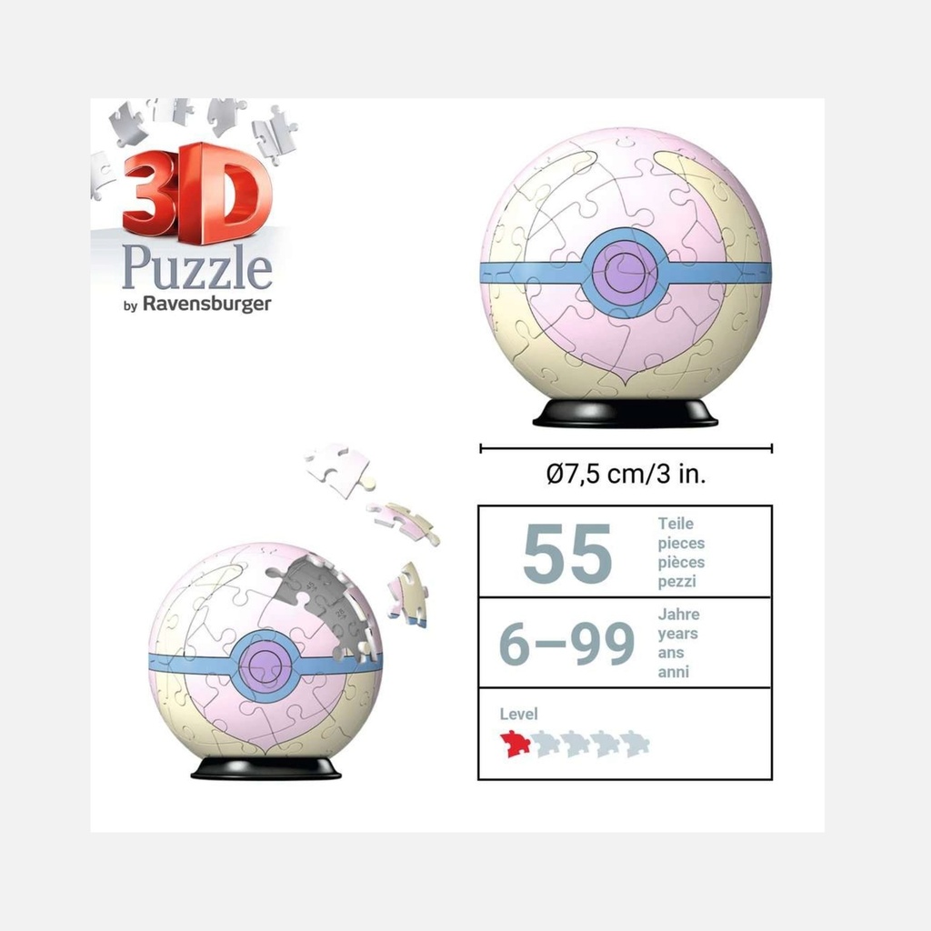 Ravensburger – Puzzle 3D - 54 pcs XXL – Pokémon Ball – 6+