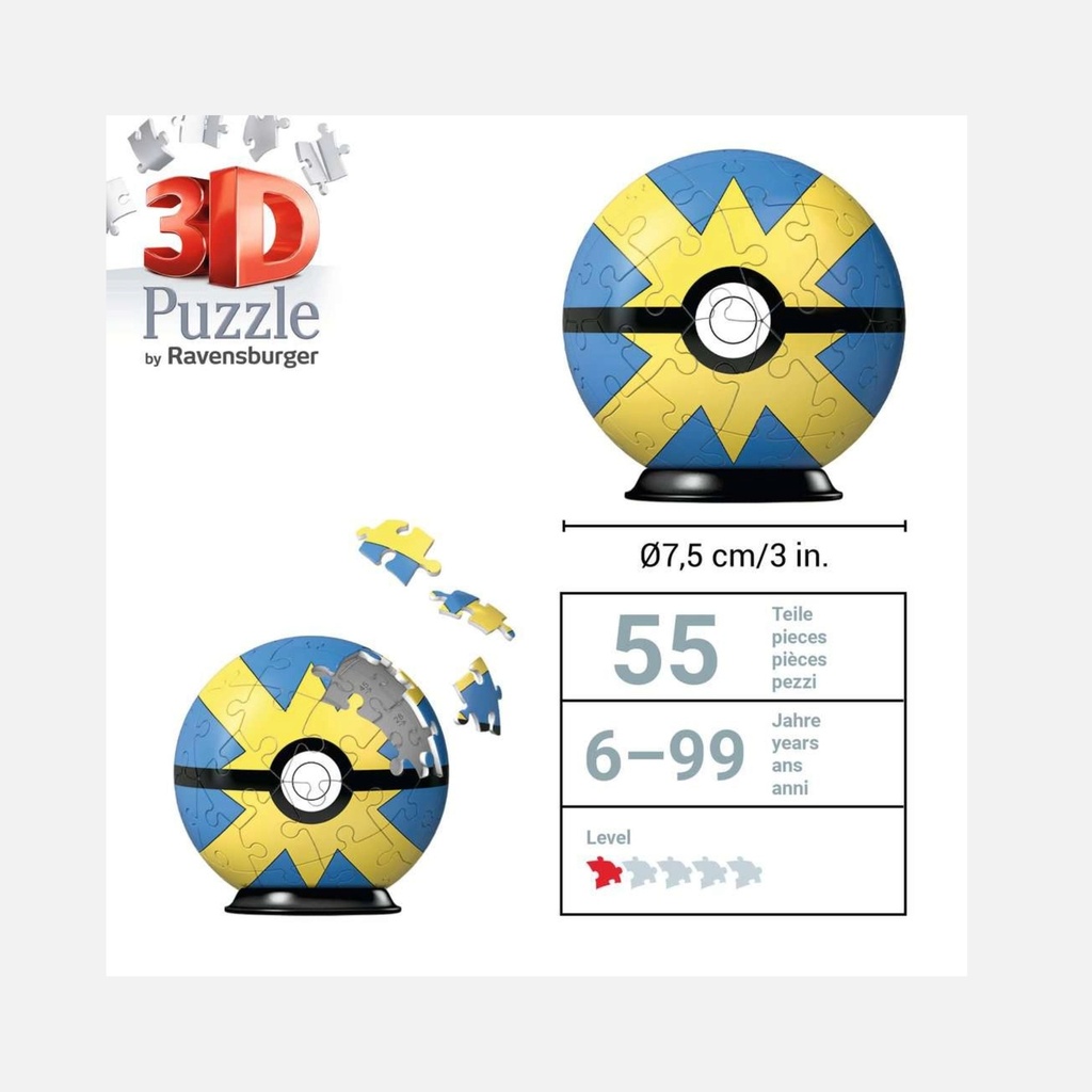 Ravensburger – Puzzle 3D - 54 pcs XXL – Pokémon Ball – 6+