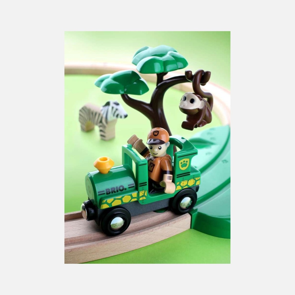 Brio - Circuit de Train en Bois Safari - 17 pcs - 3+