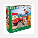 Brio - Circuit de Train en Bois Action Pompier - 18 pcs - 3+