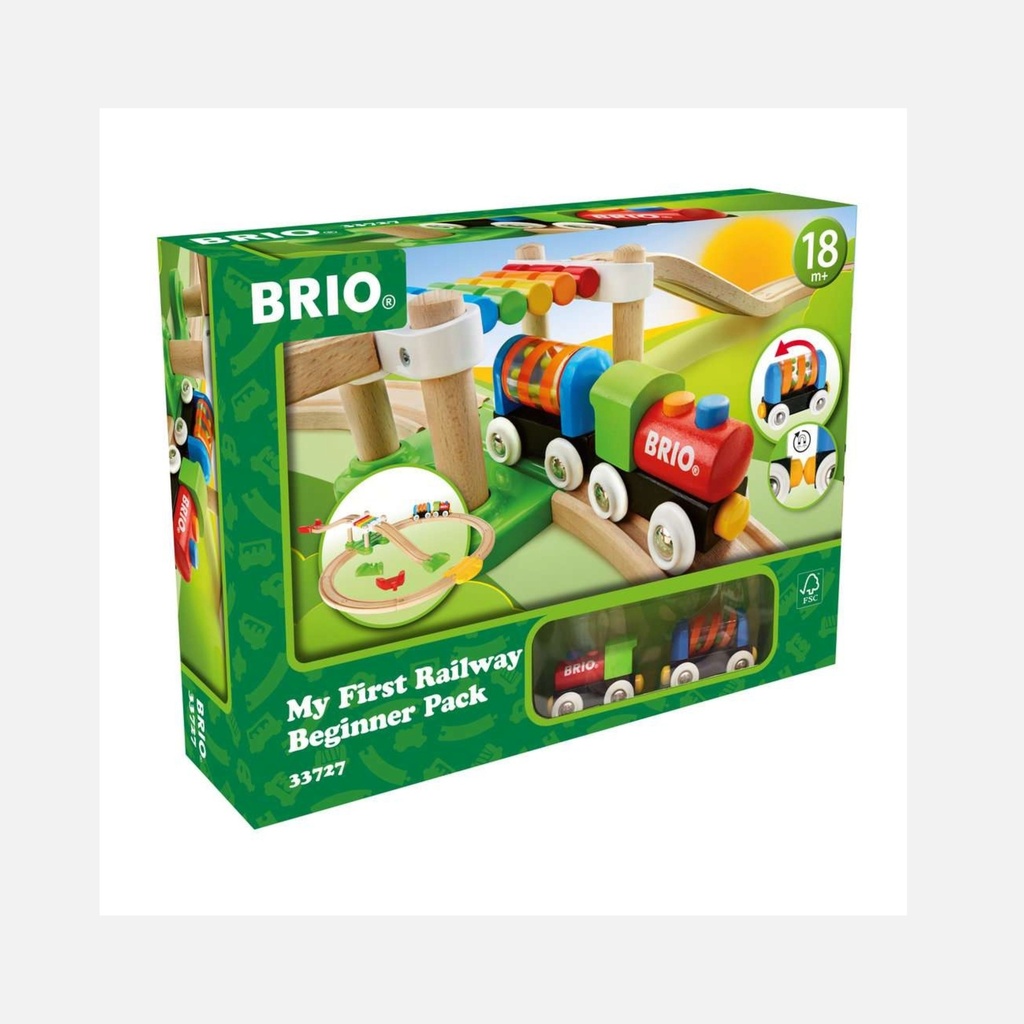 Brio - Circuit de Train en Bois Action Pompier - 18 pcs - 3+