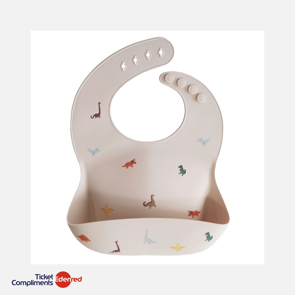 [70.002.15] Mushie - Silicone Slabbetje - Dino - 6m+
