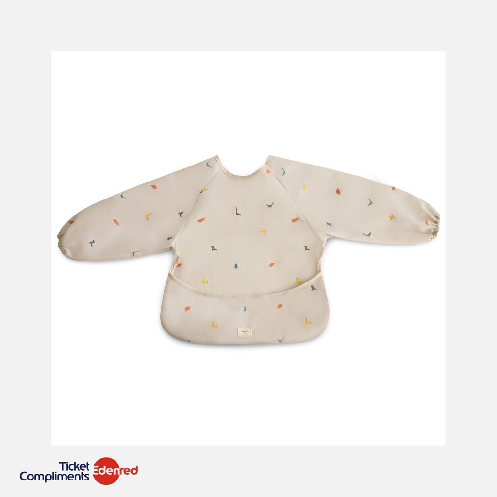 Mushie - Bavoir à manches longues - Dinos - 6m+