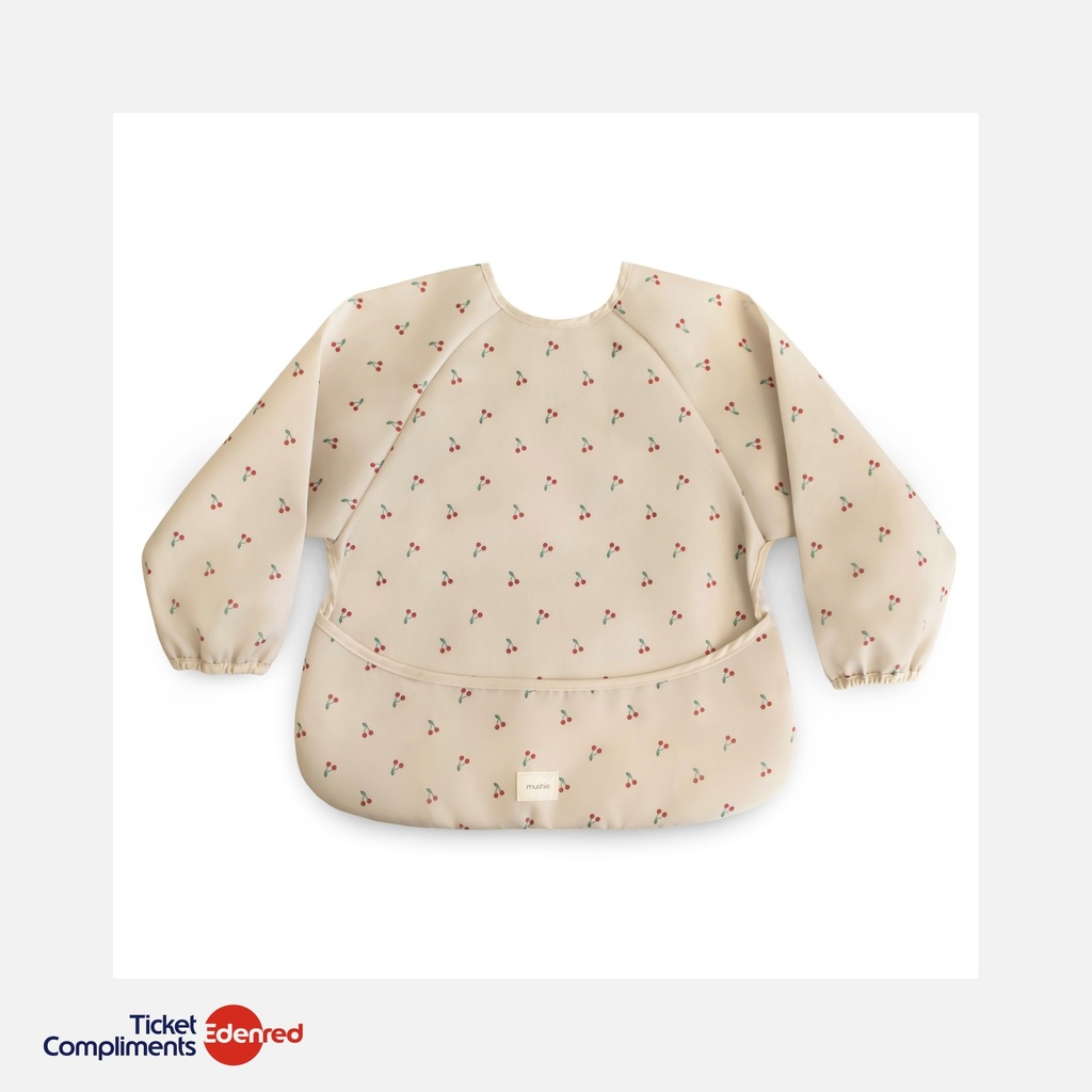 Mushie - Bavoir à manches longues - Cherries - 6m+