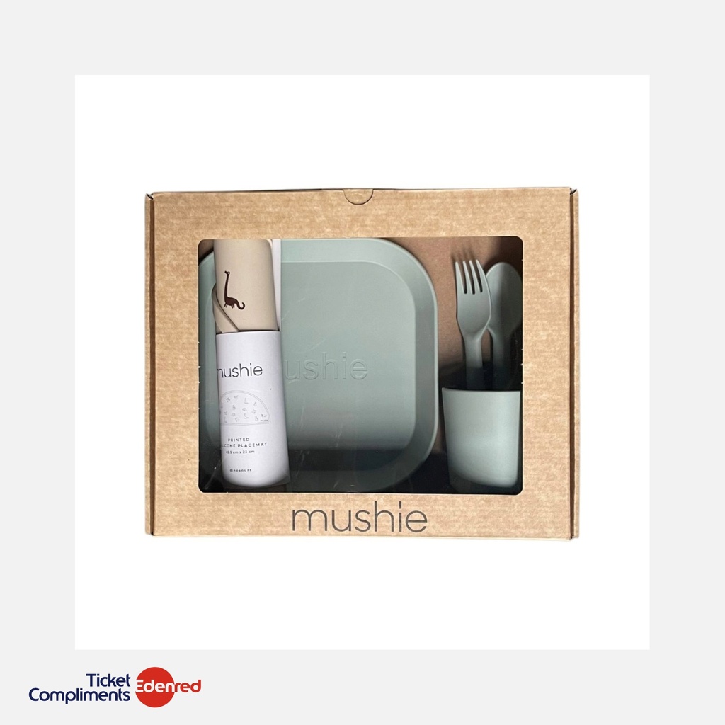 Mushie - Coffret repas pour tout-petits - Sage - Dino - Giftbox - 6m+