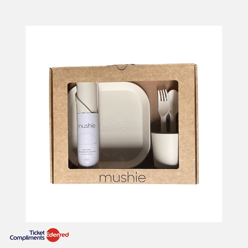 Mushie - Peutermaaltijdset - Ivory - Crowns - Giftbox - 6m+