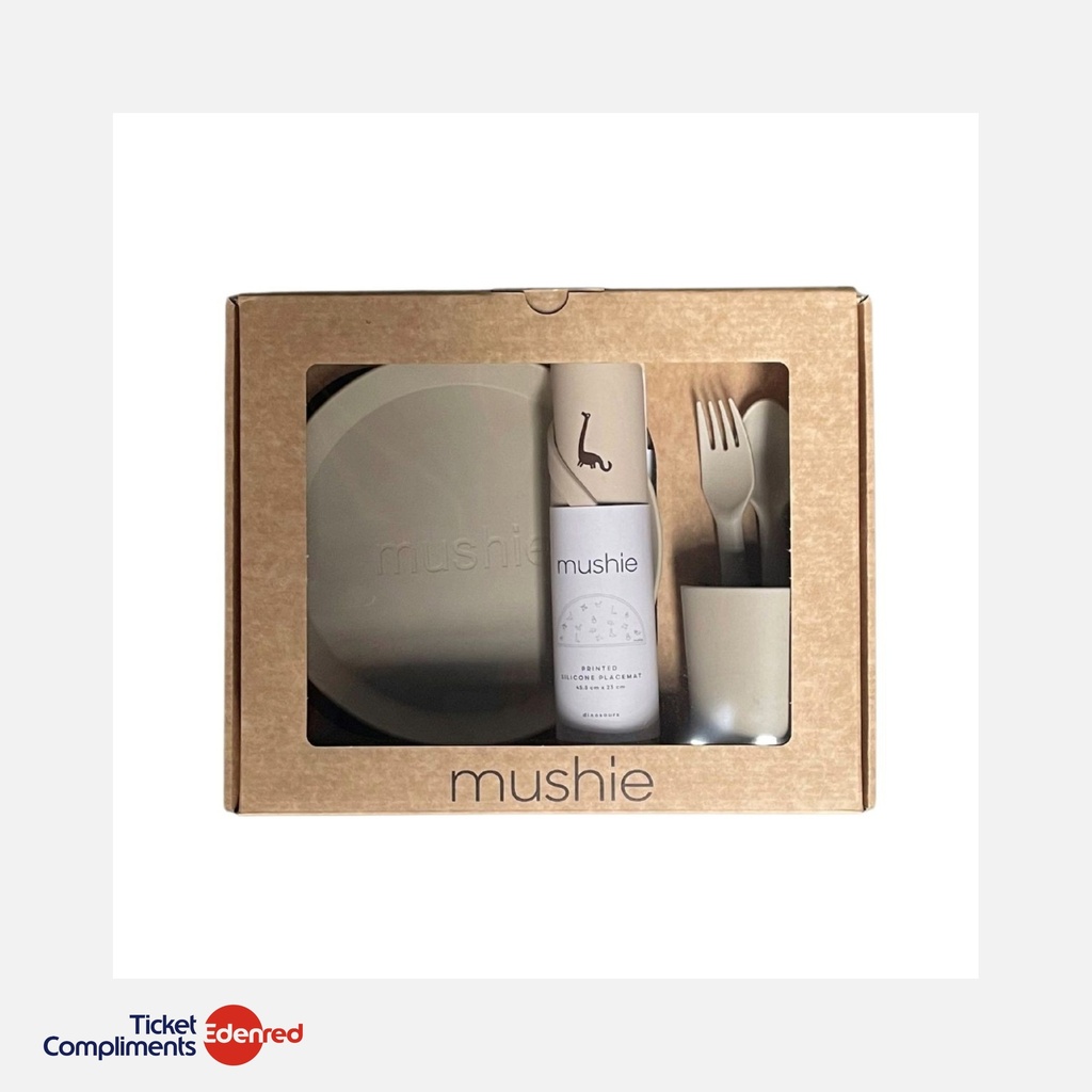 Mushie - Coffret repas pour tout-petits - Vanilla - Dino - Giftbox - 6m+