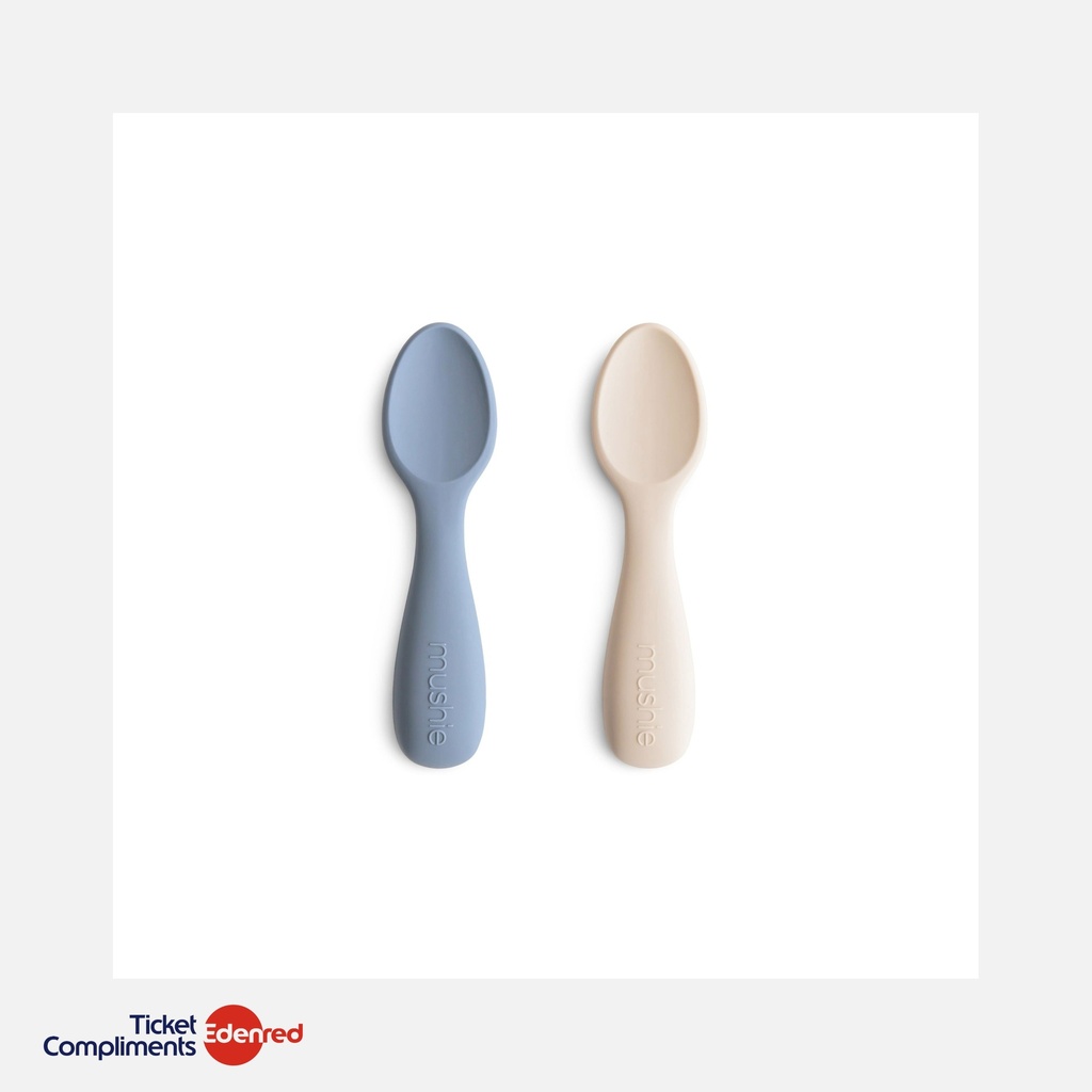 [70.080.04] Mushie - Starter Baby Spoon - Tradewinds / Shifting Sand - 12m+