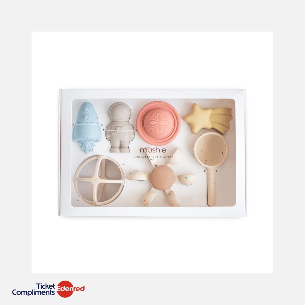 [70.999.81] Mushie - Coffret cadeau de jouets pour tout-petits - Mini Astronaut - Giftbox - 3m+
