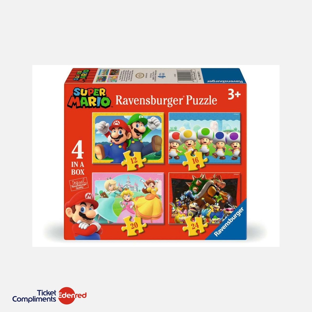 [120041078] Ravensburger – Puzzel - 4 in 1 – Super Mario – 3+ 