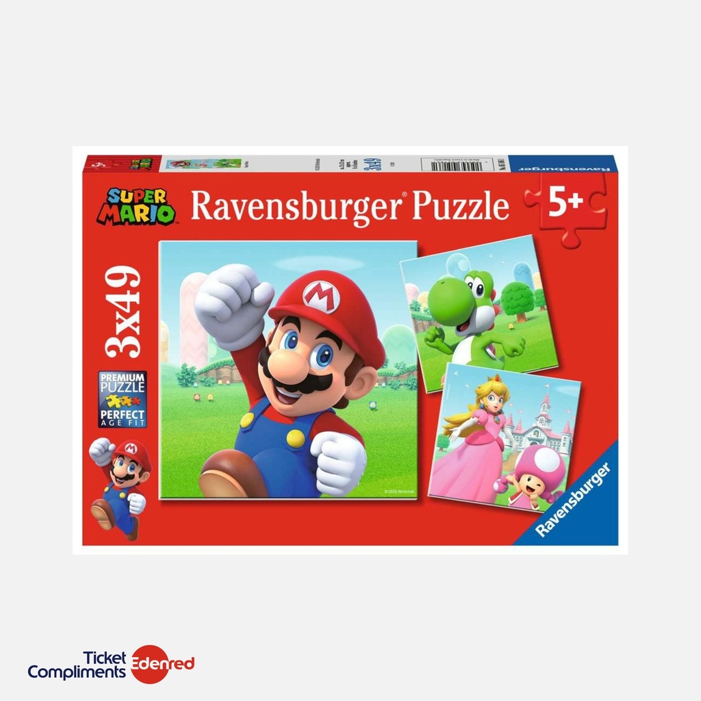 [51861] Ravensburger – Puzzel - 3 x 49 stukjes – Super Mario – 5+