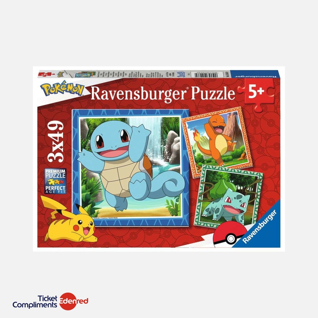 Ravensburger – Puzzle - 3 x 49 pcs – Pokémon – 5+