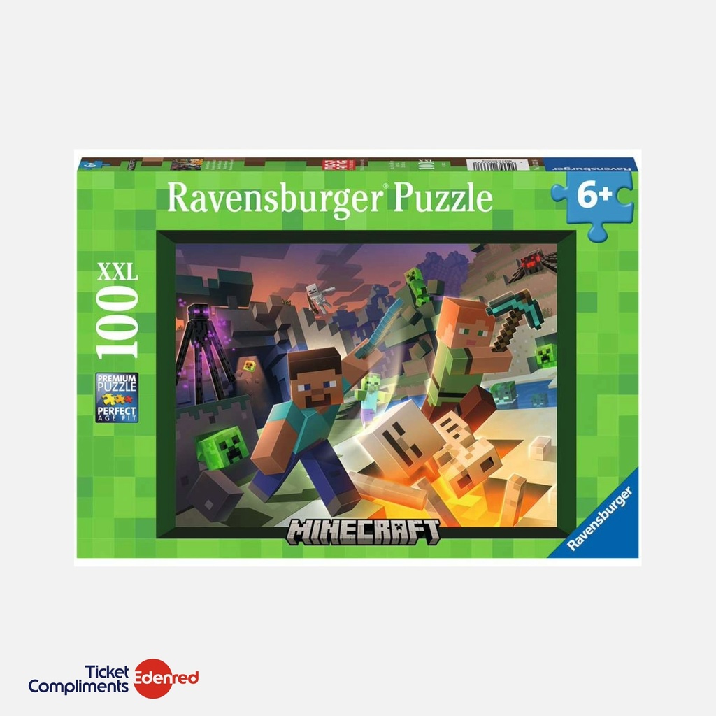 [133338] Ravensburger – Puzzel - 100 stukjes XXL – Minecraft – 6+
