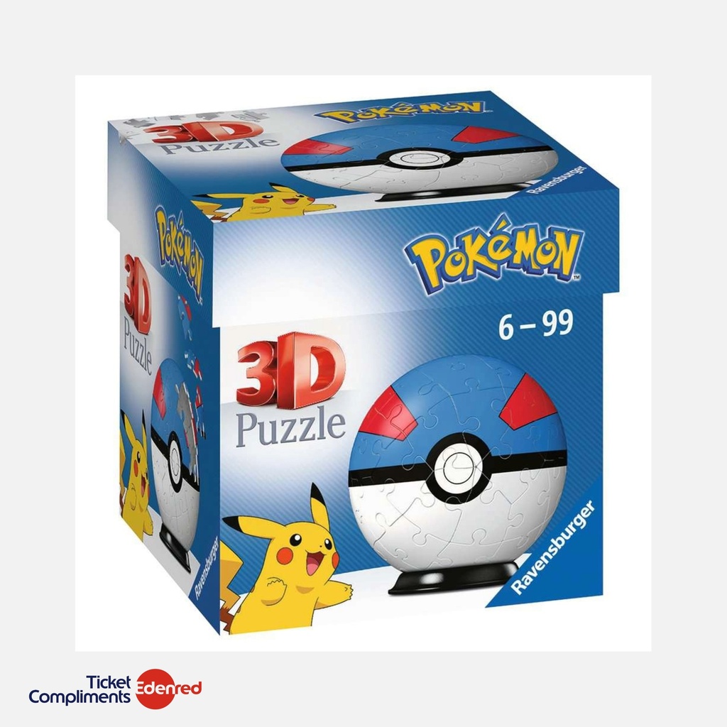 [112654] Ravensburger – Puzzel 3D - 54 stukjes – Pokémon Ball – 6+