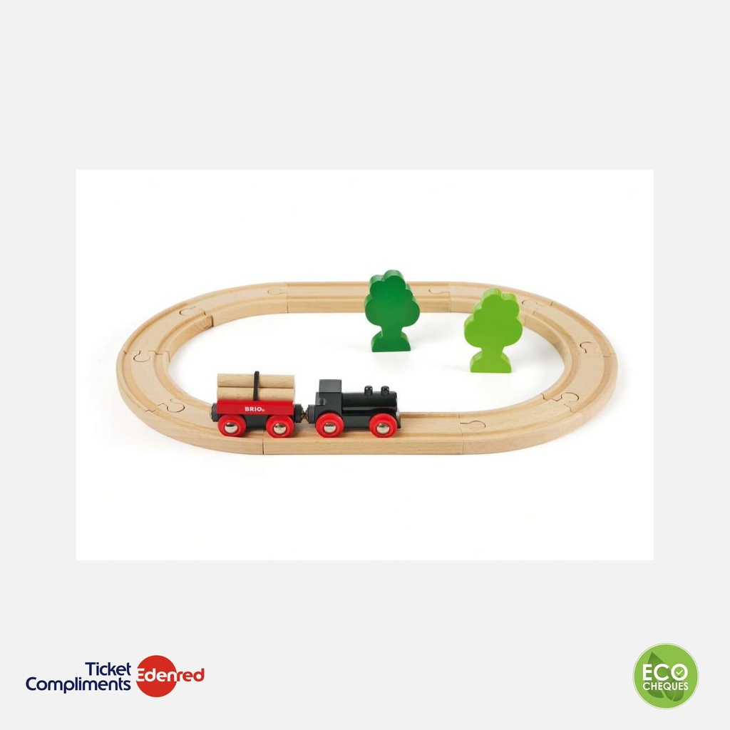 Brio - Petit Circuit de Train en Bois en Foret - 18 pcs - 24m+