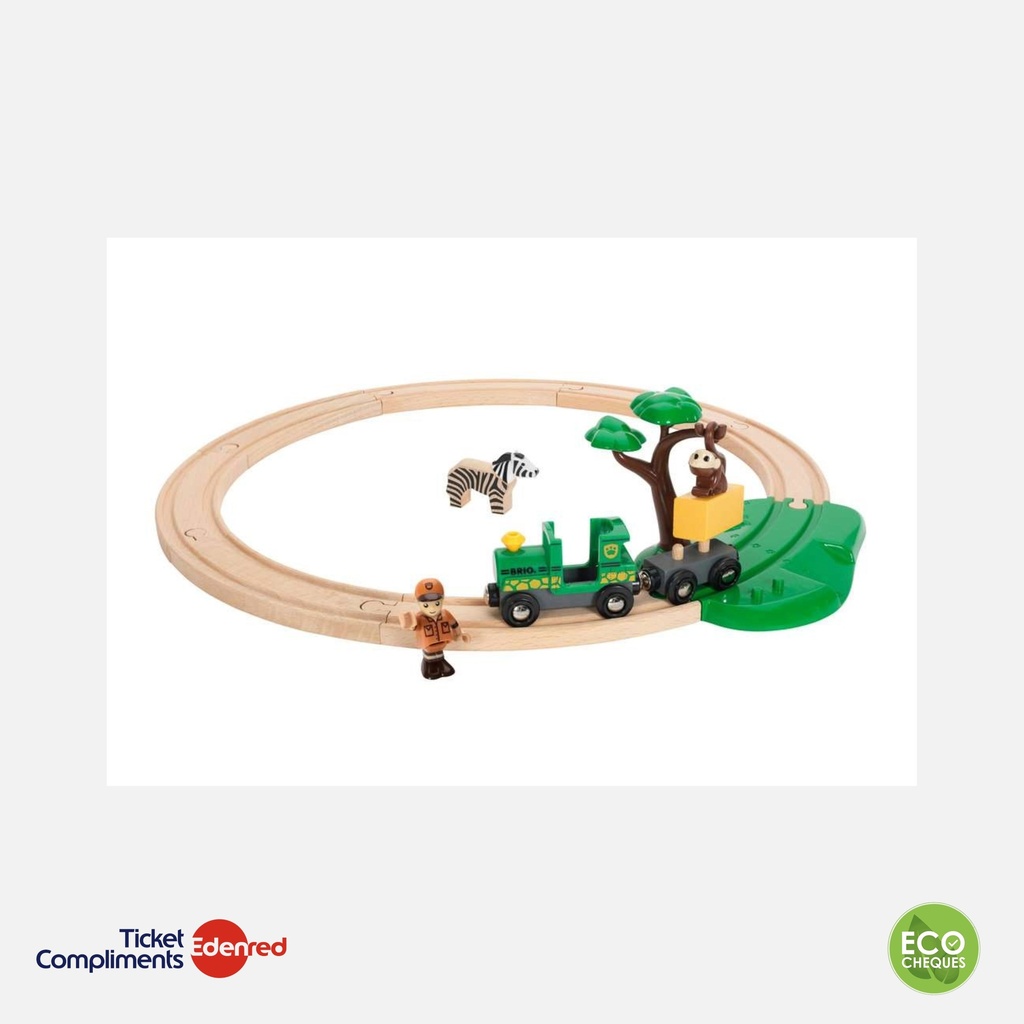 Brio - Circuit de Train en Bois Safari - 17 pcs - 3+