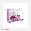 Doudou et Compagnie - Doudou Cerise le lapin Rose avec attache sucette - 17 cm - 0m+