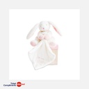 Doudou et Compagnie - Knuffeldoekje - Konijntje - Wit & Roos - 10 cm -  0m+