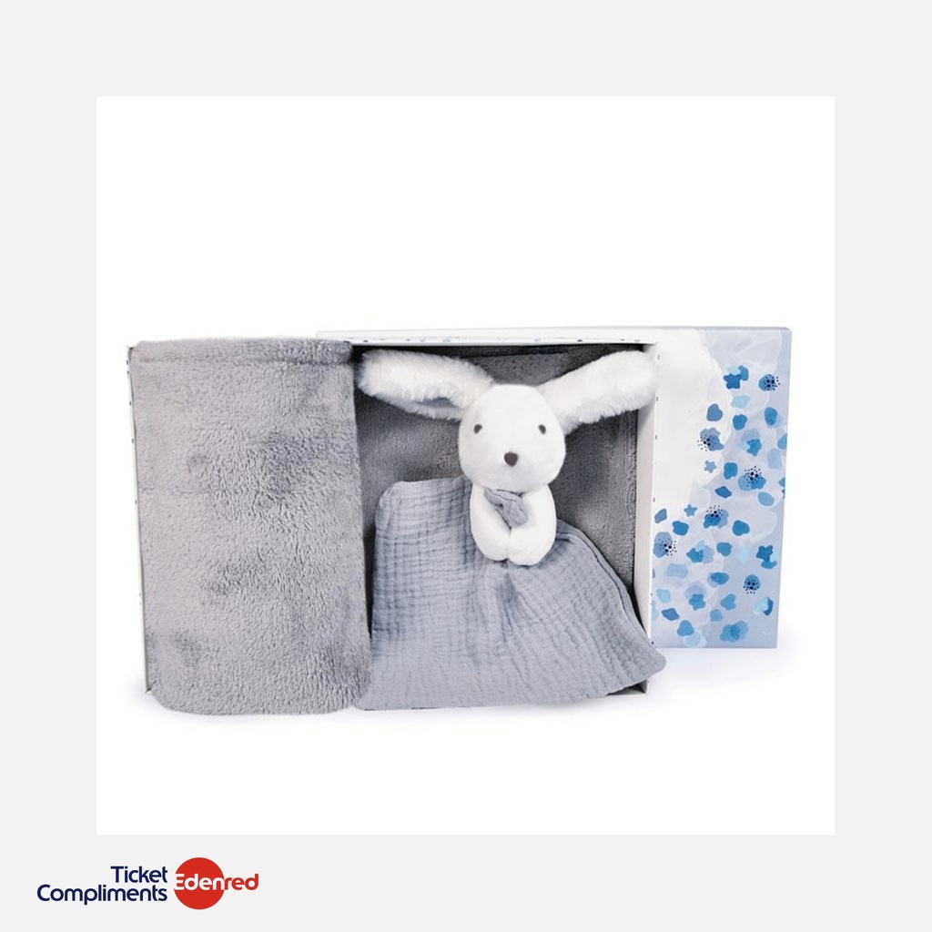 [DC3981] Doudou et Compagnie - Knuffeldoekje & Dekentje - Konijntje - Happy Glossy - 100 x 70 cm  - 0m+
