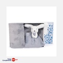 Doudou et Compagnie - Doudou & Plaid - Lapin - Happy Glossy - 100 x 70 cm  - 0m+
