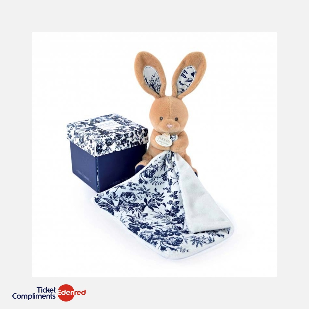 Doudou et Compagnie - Doudou Lapin Mouchoir - 12 cm - Bleu Marine - 0m+