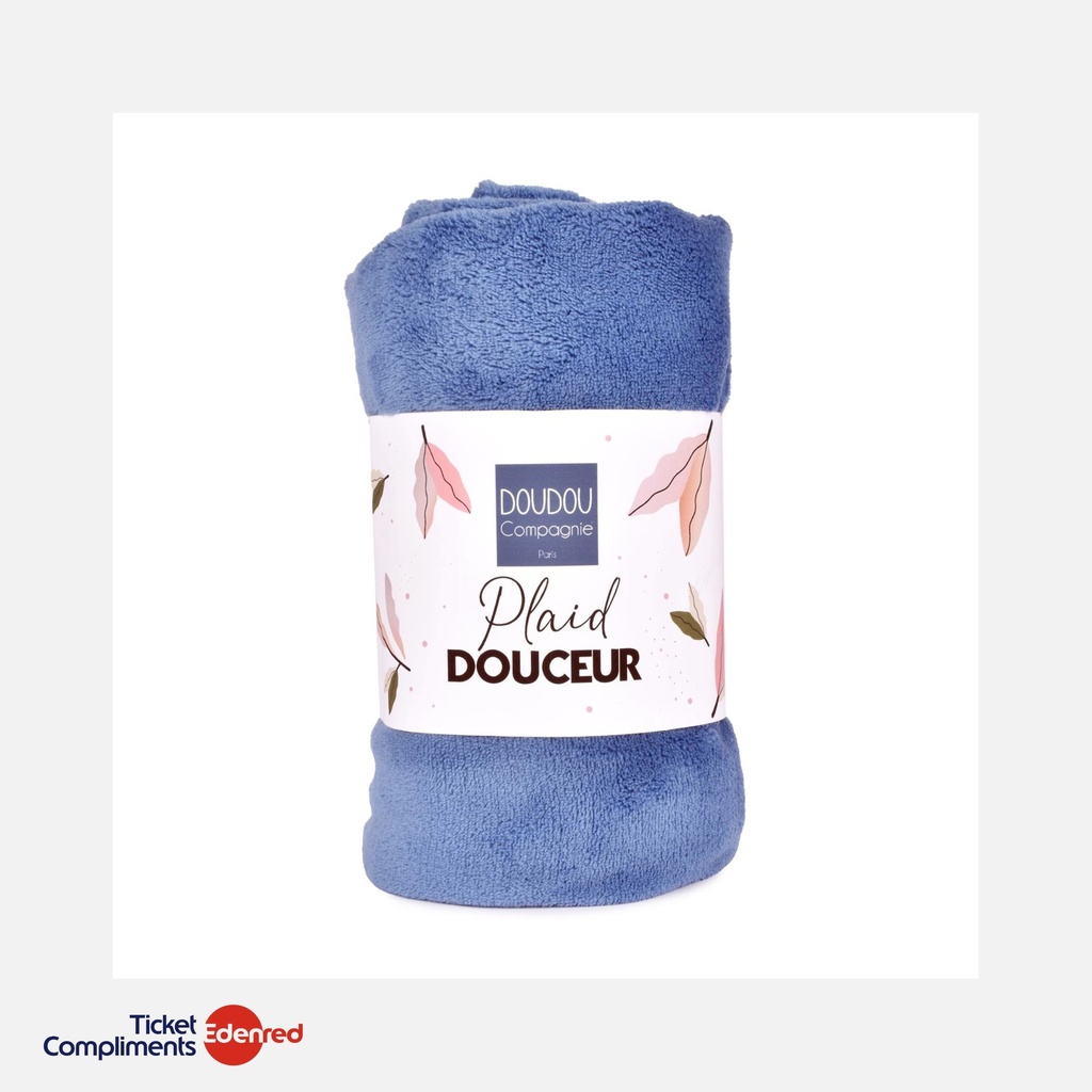 Doudou et Compagnie - Plaid Douceur - Bleu - 70 x 100 cm  - 0m+