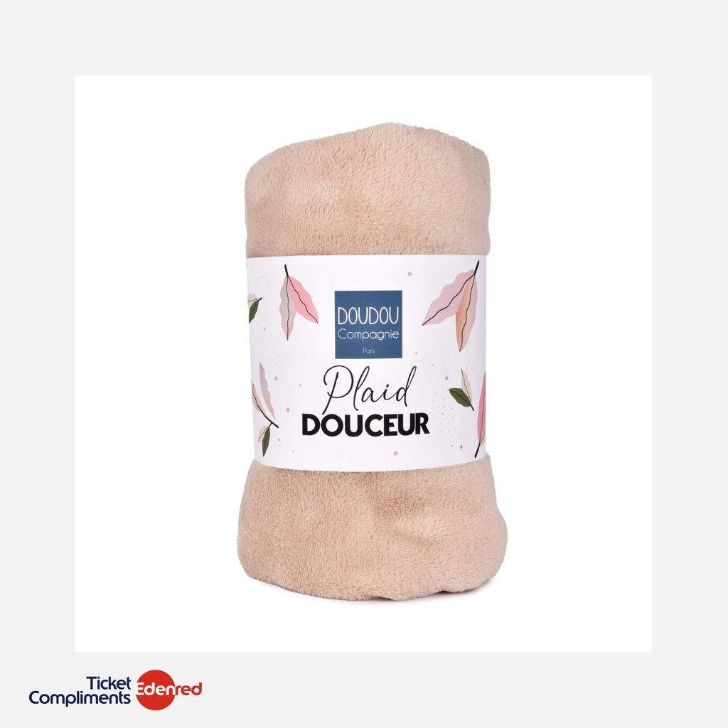 [DC4575] Doudou et Compagnie - Plaid Douceur - Beige - 70 x 100 cm  - 0m+