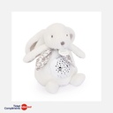Doudou et Compagnie - Veilleuse Musicale & Projection Mur - Lapin - Blanc - 20 cm - 0m+