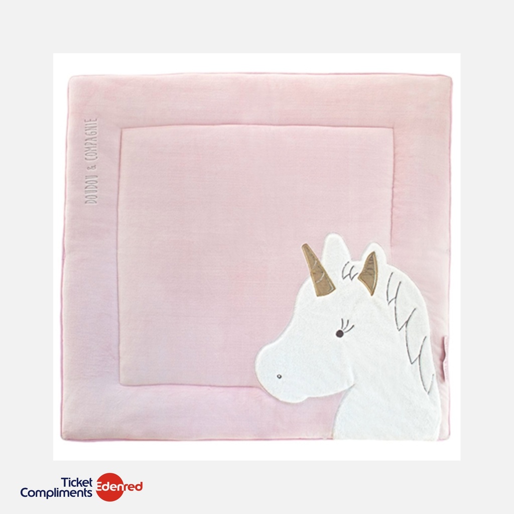 [DC3318] Doudou et Compagnie - Eenhoorn Speelmat - Roze - 100 x 100 cm - 0m+