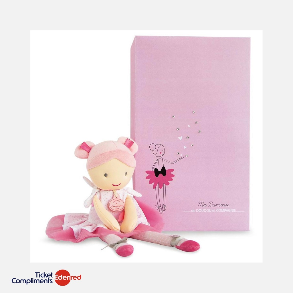 [DC3131] Jolijou - Dansende stoffen pop - Lelie-Roos - 36 cm - 0m+