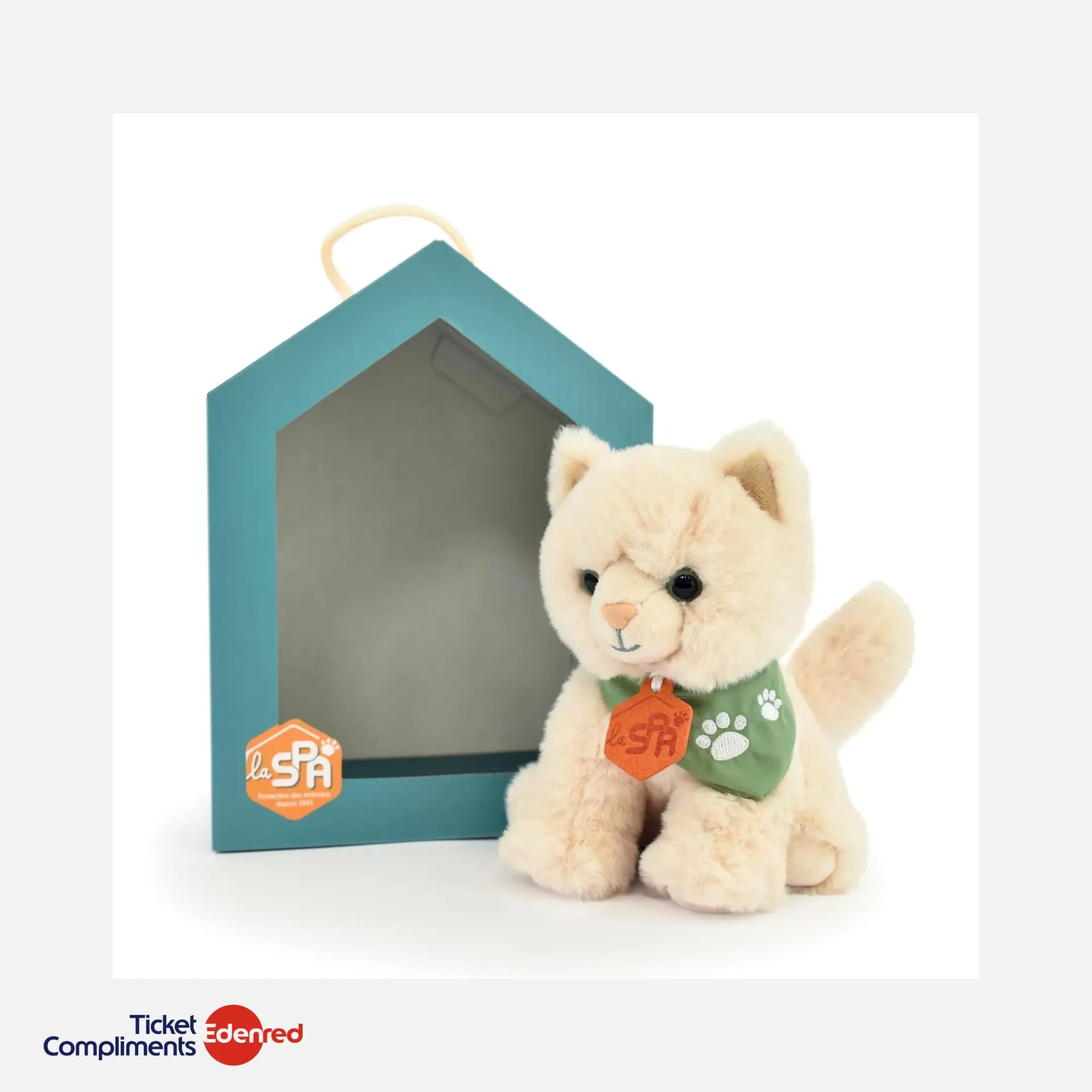 Doudou et Compagnie - Chat en peluche beige - SPA Collection - 16 cm - 0m+